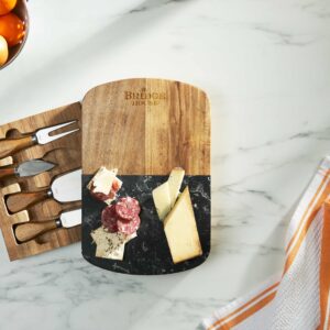 Black Marble Cheese Board Set With Knives