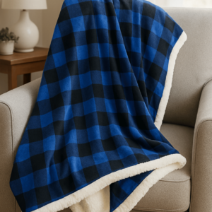 Deluxe Sherpa Throw Blanket - Buffalo Check