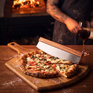 Thornton Pizza Knife and Acacia Cutting Board