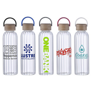 Eos 21oz Glass Bottle with Bamboo Lid