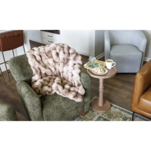 Ruched Faux Fur Recycled Polyester Blanket